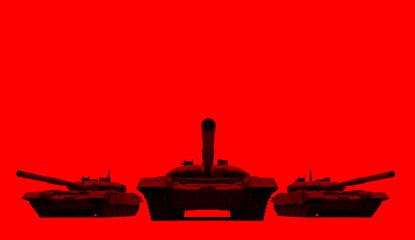 silhouette of  tank