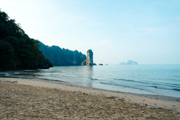 beach on a tropical island in the afternoon