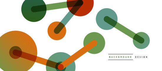 Abstract background. Round dots connected by lines. Trendy techno business template for wallpaper, banner, background or landing