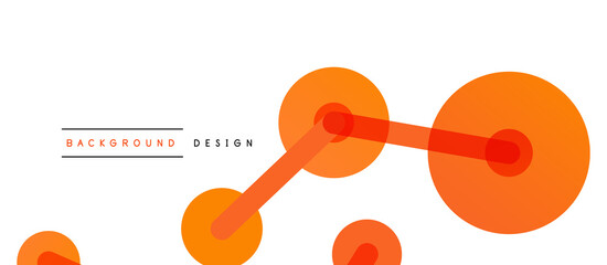 Abstract background. Round dots connected by lines. Trendy techno business template for wallpaper, banner, background or landing