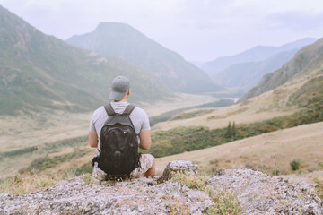 hiker in the mountains