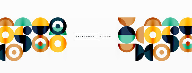 Colorful circle abstract background. Minimal geometric template for wallpaper, banner, presentation
