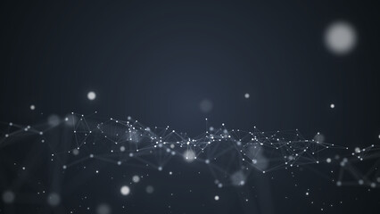 Abstract futuristic - technology with polygonal shapes on dark blue background. Design digital technology concept. 3d illustration.