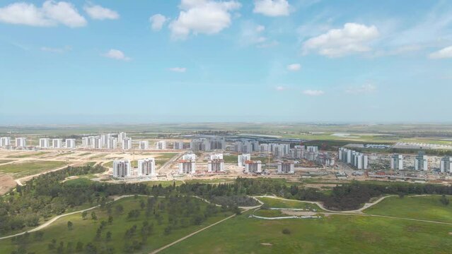 Wide Shot Of New Neighbourhood's At Neve Sharon District At Netivot