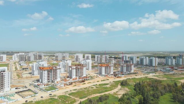 Aerial Shot At a New Neighbourhood's At Neve Sharon District At Netivot