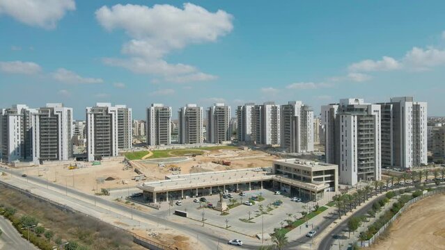 Aerial Shot of Manhattan Neighborhood At Netivot City