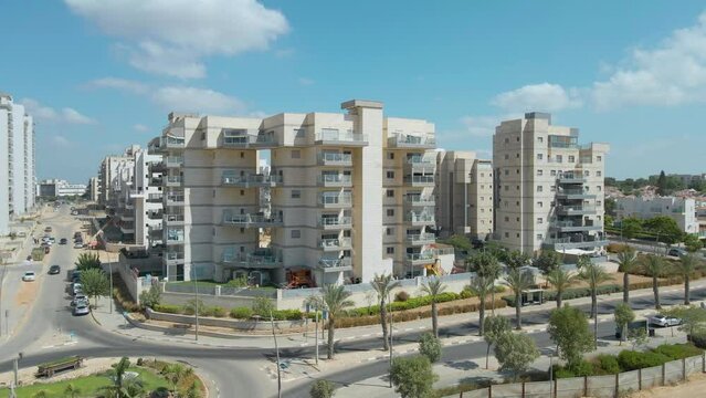 Aerial Shot At a New Neighbourhood's At Manhattan Project At Netivot