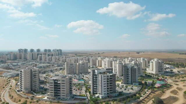 Aerial Shot At a New Neighbourhood At Netivot Israel State
