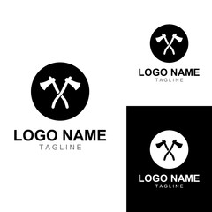 Axe logo/hatchet logo with concept design vector illustration template.