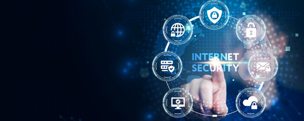 Cyber security data protection business technology privacy concept. Internet security