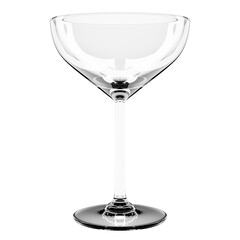 3d illustration of a glass martini goblet on a white  background. Glass realistic illustration