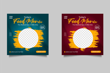 Food social media promotion and banner post design