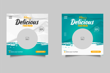 Food social media promotion and banner post design