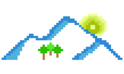 Fototapeta premium Pixel art of landscape