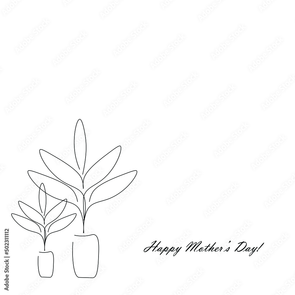 Wall mural happy mothers day card vector illustration