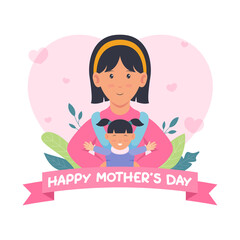 concept of mother holding her child on mother's day