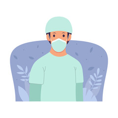 Flat doctor illustration design vector