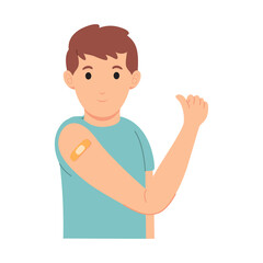 young man finished vaccinating