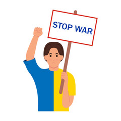 flat design pray for ukraine illustration