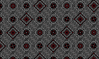 奄美大島紬龍郷柄風　華やかな赤