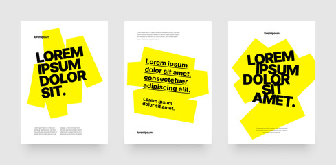 Simple template design with yellow highlighter marker for poster, flyer or cover. - obrazy, fototapety, plakaty