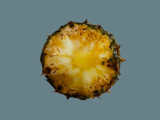 A cut, rotten pineapple.