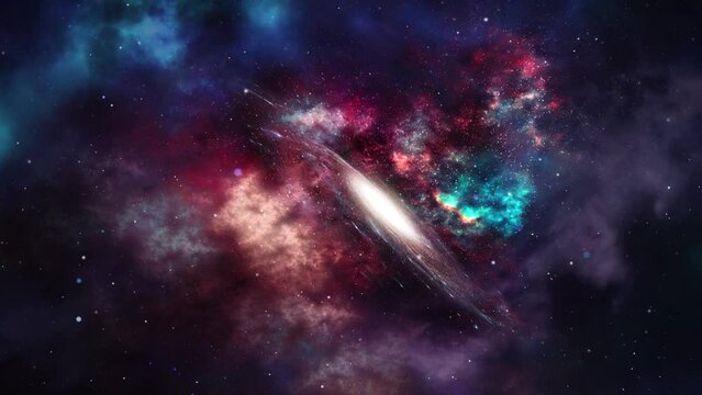 the universe, a mysterious galaxy in the middle of a nebula in space