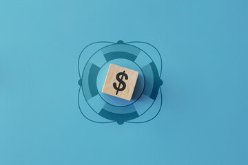 A dollar icon in a lifeline. A symbol of saving money
