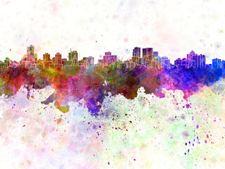 Winnipeg skyline in watercolor background