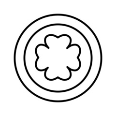 Icon Four leaf clover Casino Slot Machine line, editable stroke. Gambling symbol, object. Vector illustration