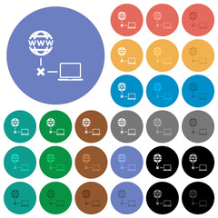 Offline laptop round flat multi colored icons