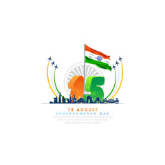 15 AUGUST- vector illustration of 15 august. Independence Day - obrazy, fototapety, plakaty
