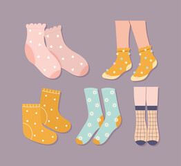 five pair of socks