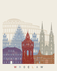 Wroclaw skyline poster