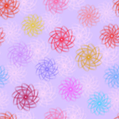 Seamless pattern, stylized flowers, contour drawing