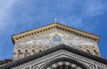 Fototapeta na wymiar Cathedral of Saint Andrew (Duomo di San Andreas) in Amalfi on Italy's Amalfi Coast