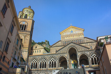 Fototapeta na wymiar Cathedral of Saint Andrew (Duomo di San Andreas) in Amalfi, Italy