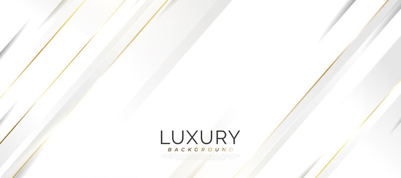 Luxury White and Gold Background with 3D Paper Cut Style. Elegant Background for Award, Nomination, Ceremony, Formal Invitation or Certificate Design