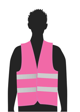 Safety vest on silhouette. vector