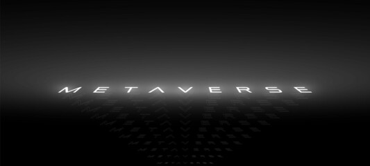 Metaverse abstract background, projection of the inscription Metaverse, virtual cyber space. virtual reality concept.