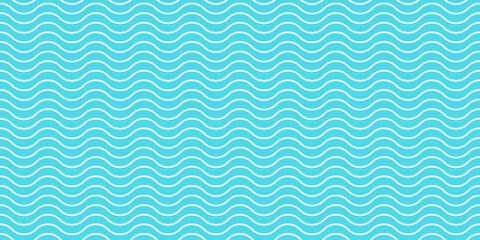 Wave line pattern blue vector background or wavy water seamless backdrop, fabric design illustration, lattice ripple minimal stripe texture, sea or river abstract graphic, thin ornament repeat image