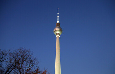 Obraz premium Landscape with TV Tower at night - Berlin, Germany