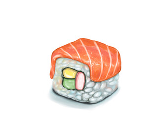 sushi isolated on white background