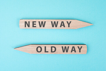Old and new way concept, choosing a new direction, changing lifestyle, looking forward to an...