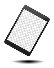 Tablet pc computer with transparent screen isolated. - 502323777