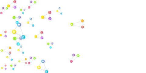 Social media marketing icons internet tags target