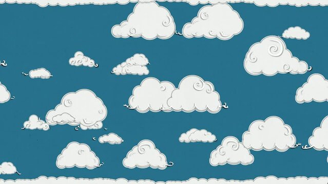 cartoon clouds animated backgrounds. Loop 10-sceonds 