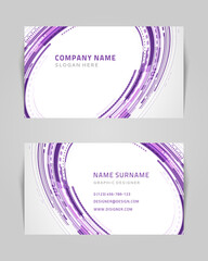 Curved techno innovation geometric cyberspace stripes futuristic design business card template vector background. Namecard mockup dynamic flexible flow datum wave information movement banner