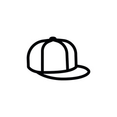 Baseball cap line icon. Sporty hat symbol. Vector illustration on white background
