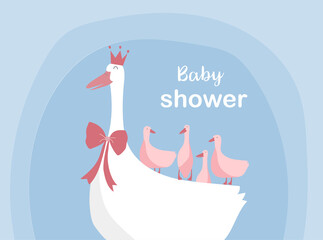 Design for baby shower invitations cards.Cute animal,poster,greeting,template,duck,Vector illustrations.